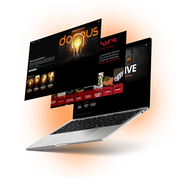 mockup de telas da area de membros da doppus